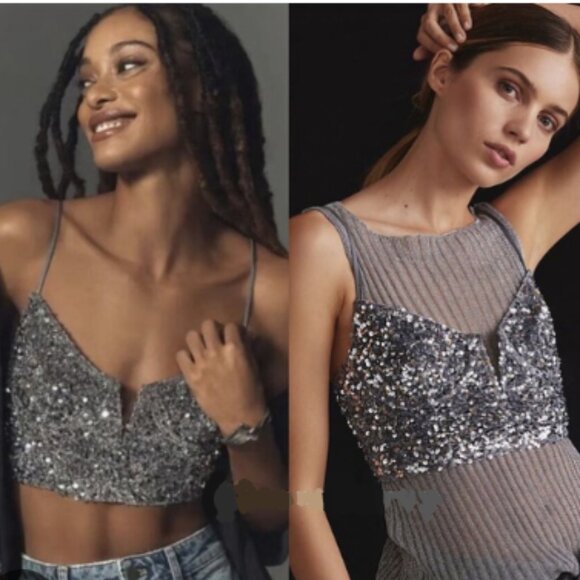 Brand New by Anthropologie The Eve Sequin Bralette - Picture 1 of 4